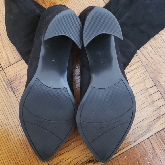 Marc Fisher Black Suede  Heeled Boots - size 7 - Picture 6 of 16